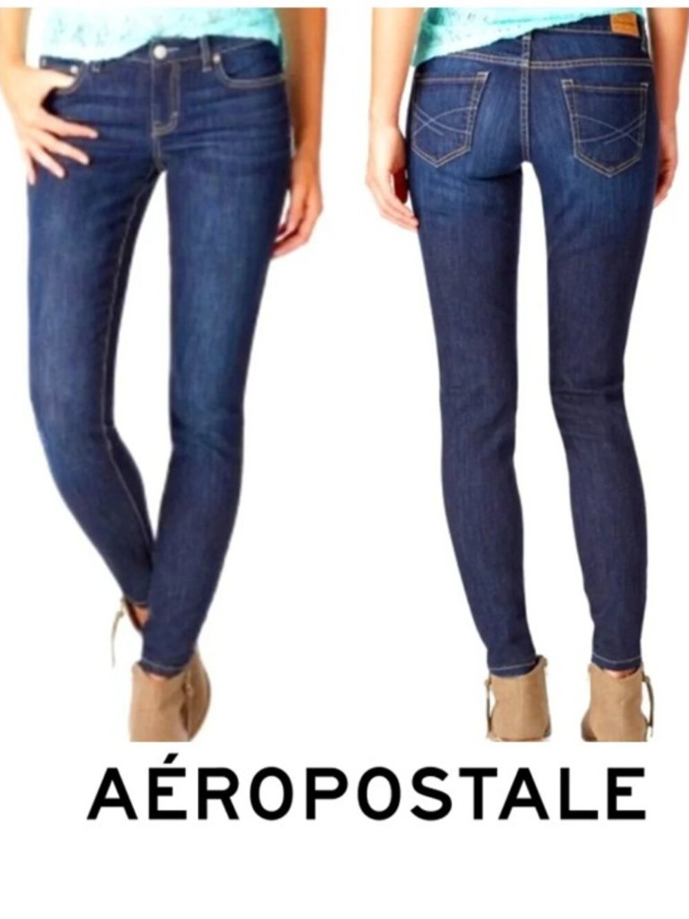 Low-rise Dark Wash Skinny Jeans